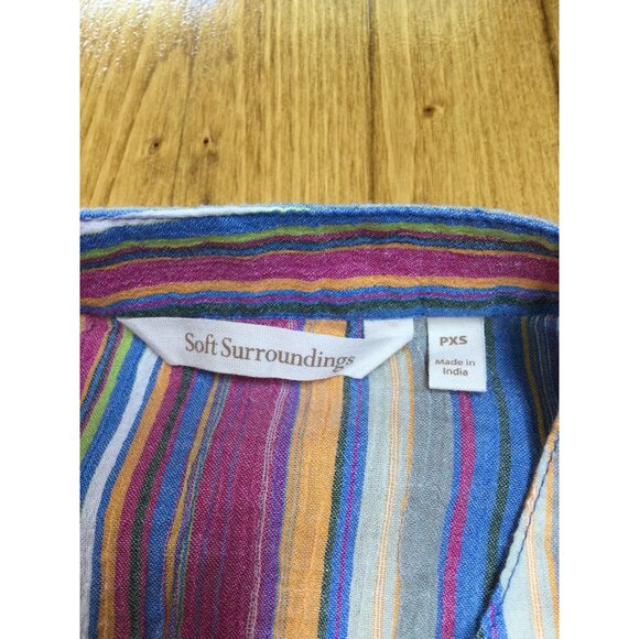 Soft Surroundings Multicolor Striped Tunic Top With Embroidery Detail - Picture 4 of 6